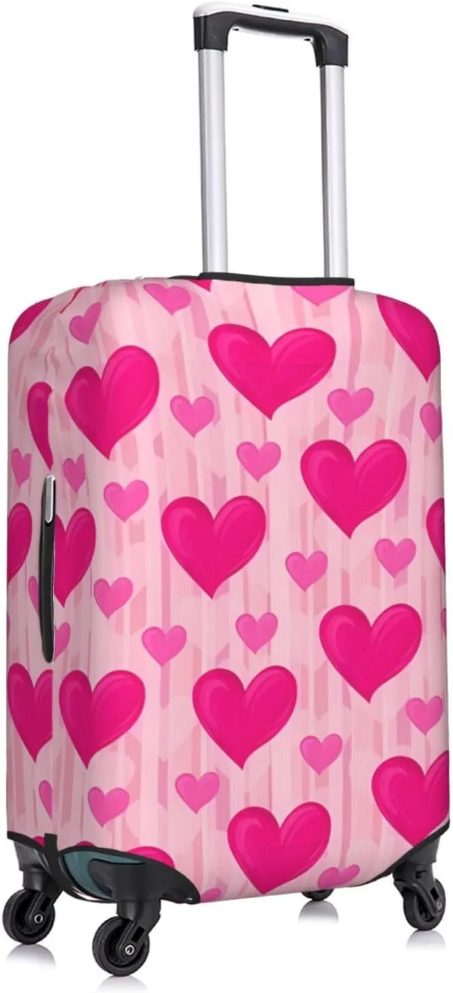 Travel Luggage Cover Suitcase Elastic Washable Stretch Hearts Suitcase Protector Bag,Anti-Scratch Spandex With Zipper Closure Baggage Covers For Wheeled Suitcase Kid Adult