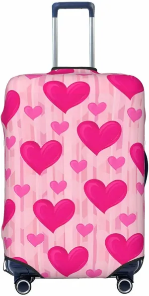 Travel Luggage Cover Suitcase Elastic Washable Stretch Hearts Suitcase Protector Bag,Anti-Scratch Spandex With Zipper Closure Baggage Covers For Wheeled Suitcase Kid Adult