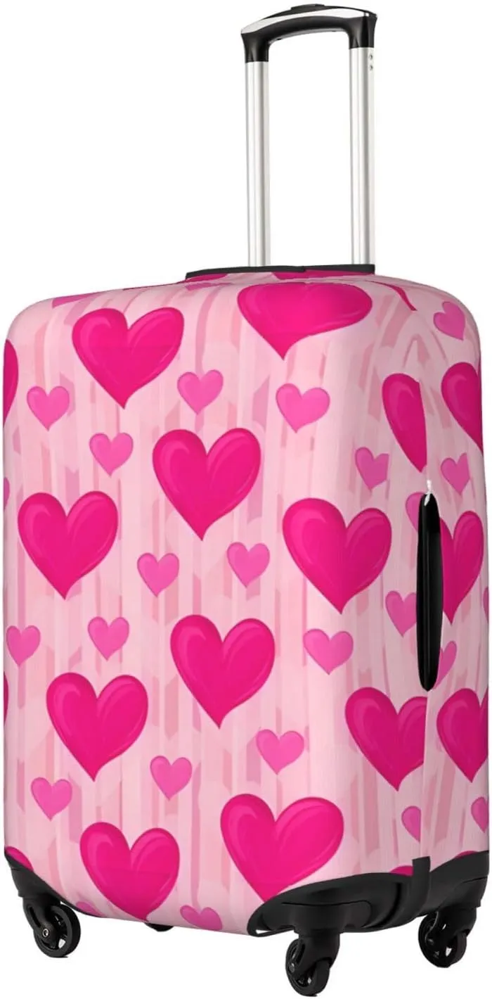 Travel Luggage Cover Suitcase Elastic Washable Stretch Hearts Suitcase Protector Bag,Anti-Scratch Spandex With Zipper Closure Baggage Covers For Wheeled Suitcase Kid Adult