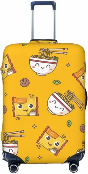 Travel Luggage Cover Suitcase Elastic Washable Stretch Instant Noodles Cute Suitcase Protector Bag,Anti-Scratch Spandex Double-Sided Baggage Covers For Wheeled Suitcase Kid Adult