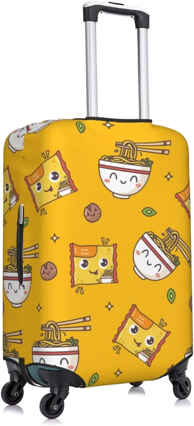 Travel Luggage Cover Suitcase Elastic Washable Stretch Instant Noodles Cute Suitcase Protector Bag,Anti-Scratch Spandex Double-Sided Baggage Covers For Wheeled Suitcase Kid Adult
