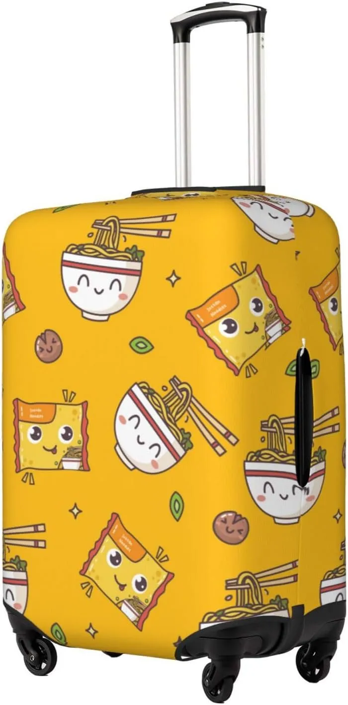 Travel Luggage Cover Suitcase Elastic Washable Stretch Instant Noodles Cute Suitcase Protector Bag,Anti-Scratch Spandex Double-Sided Baggage Covers For Wheeled Suitcase Kid Adult