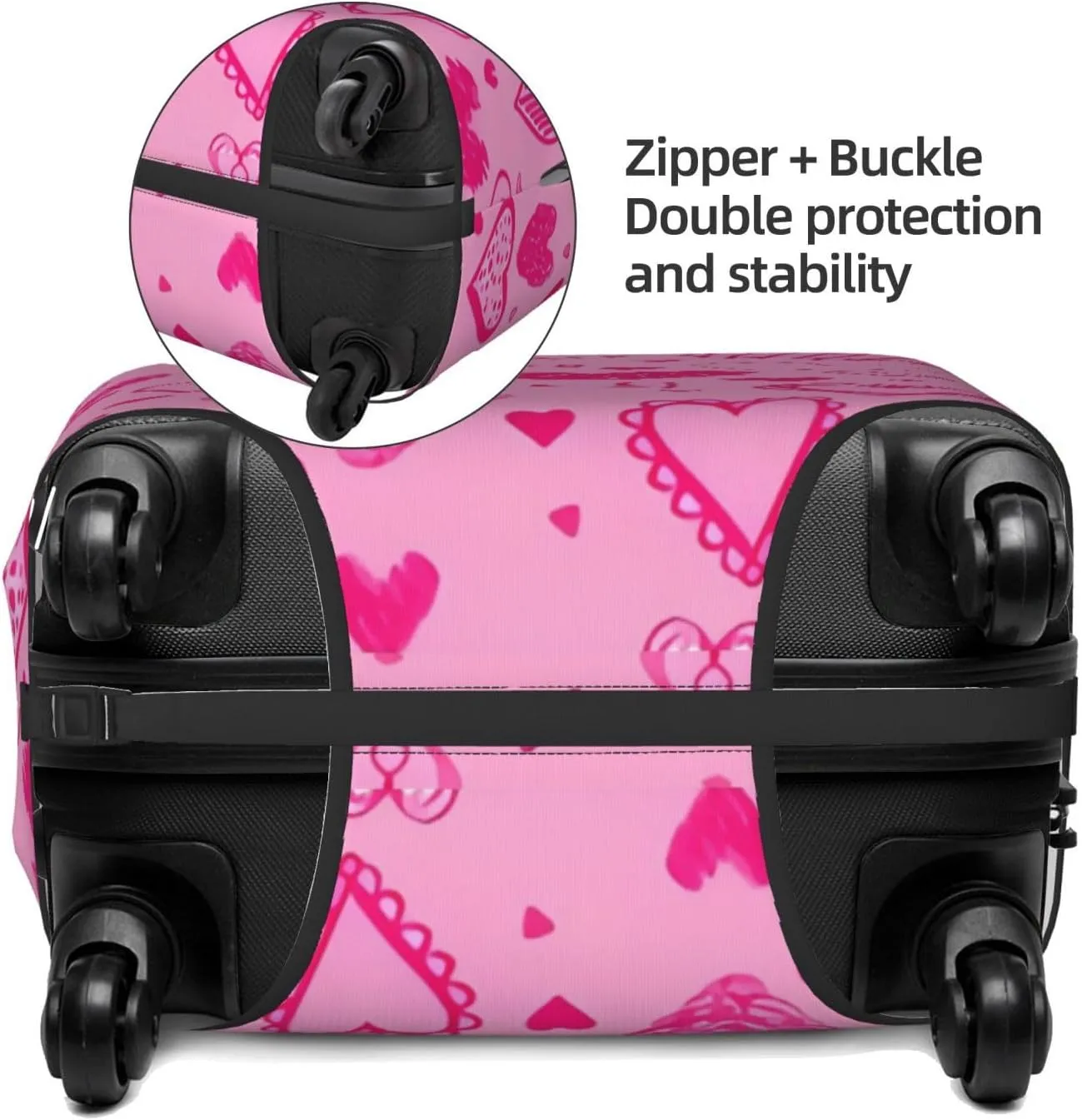 Travel Luggage Cover Suitcase Elastic Washable Stretch Various Shapes Of Hearts Suitcase Protector Bag,Anti-Scratch Spandex With Zipper Closure Baggage Covers For Wheeled Suitcase Kid Adult