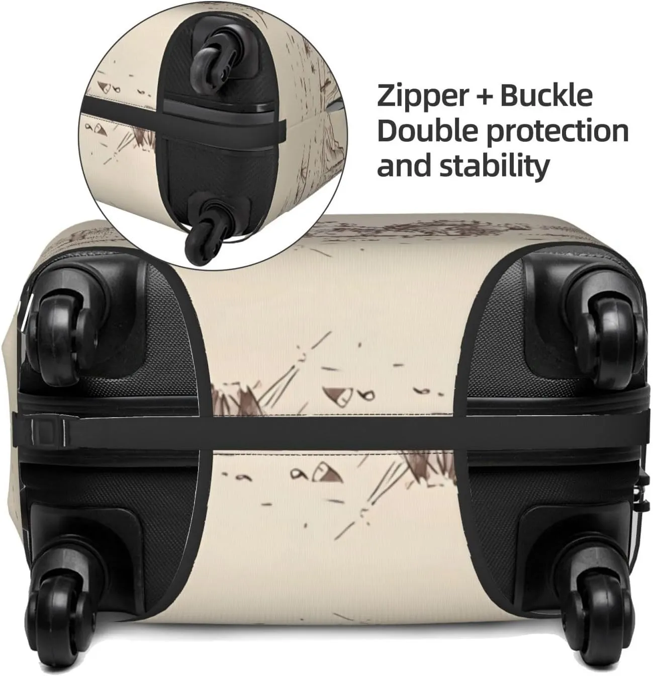 Travel Luggage Cover Suitcase Elastic Washable Stretch Western Desert Cowboy Riding Horses Suitcase Protector Bag,Anti-Scratch Dust-Proof Double-Sided