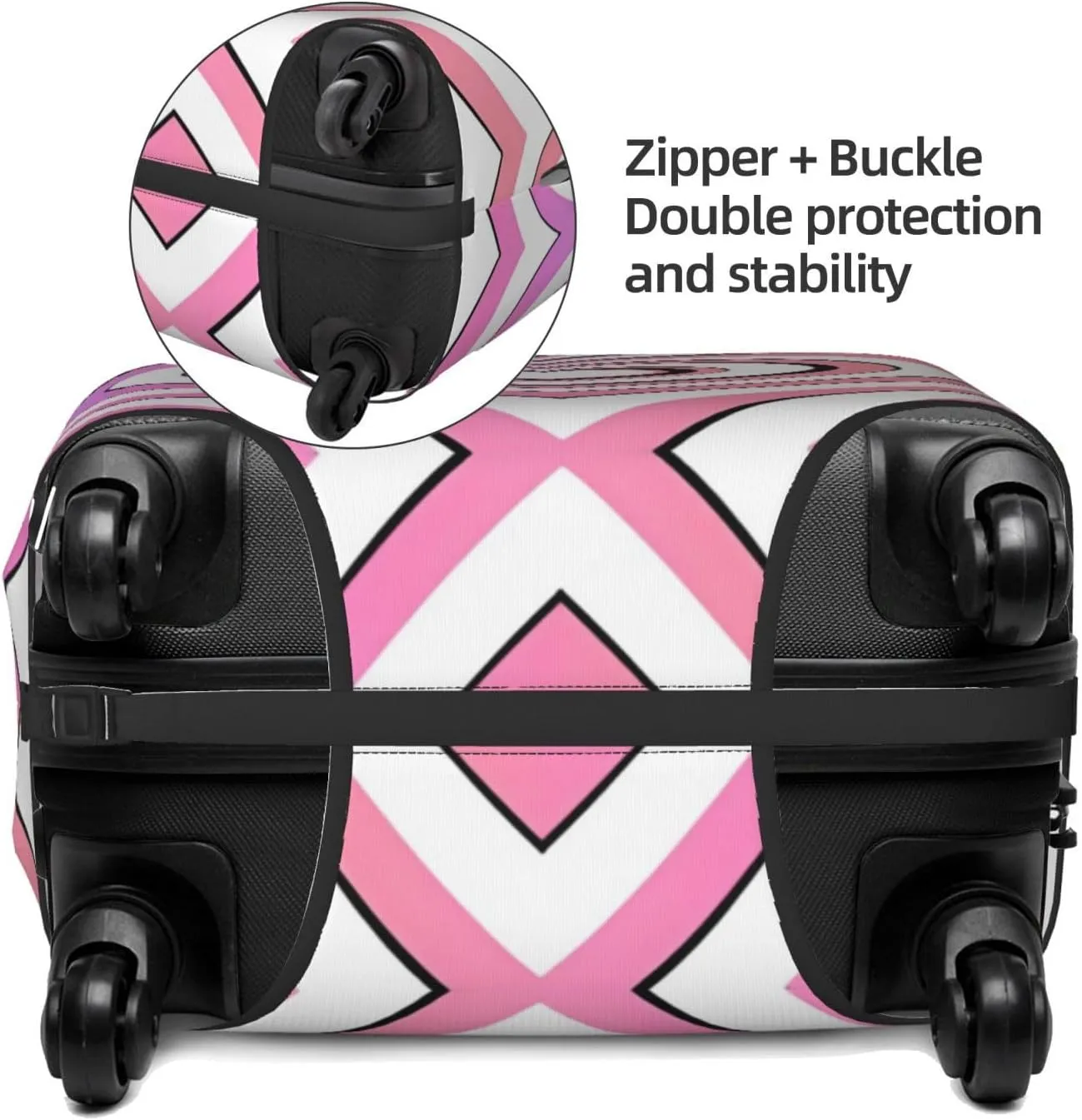 Travel Luggage Cover Suitcase Elastic Washable Sweet Love Heart 2 Suitcase Protector Bag,Spandex Double-Sided Baggage Covers,X-Large
