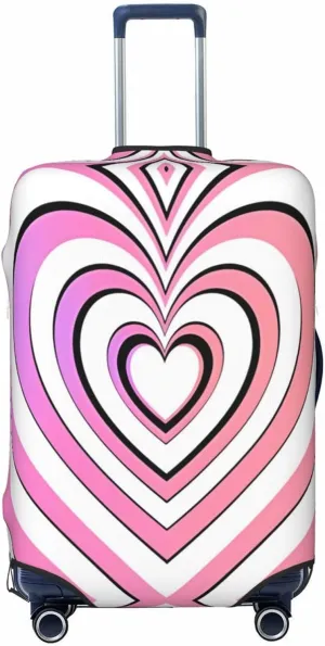 Travel Luggage Cover Suitcase Elastic Washable Sweet Love Heart 2 Suitcase Protector Bag,Spandex Double-Sided Baggage Covers,X-Large