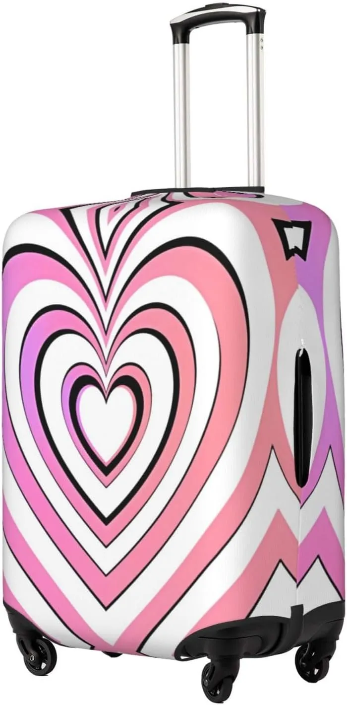 Travel Luggage Cover Suitcase Elastic Washable Sweet Love Heart 2 Suitcase Protector Bag,Spandex Double-Sided Baggage Covers,X-Large