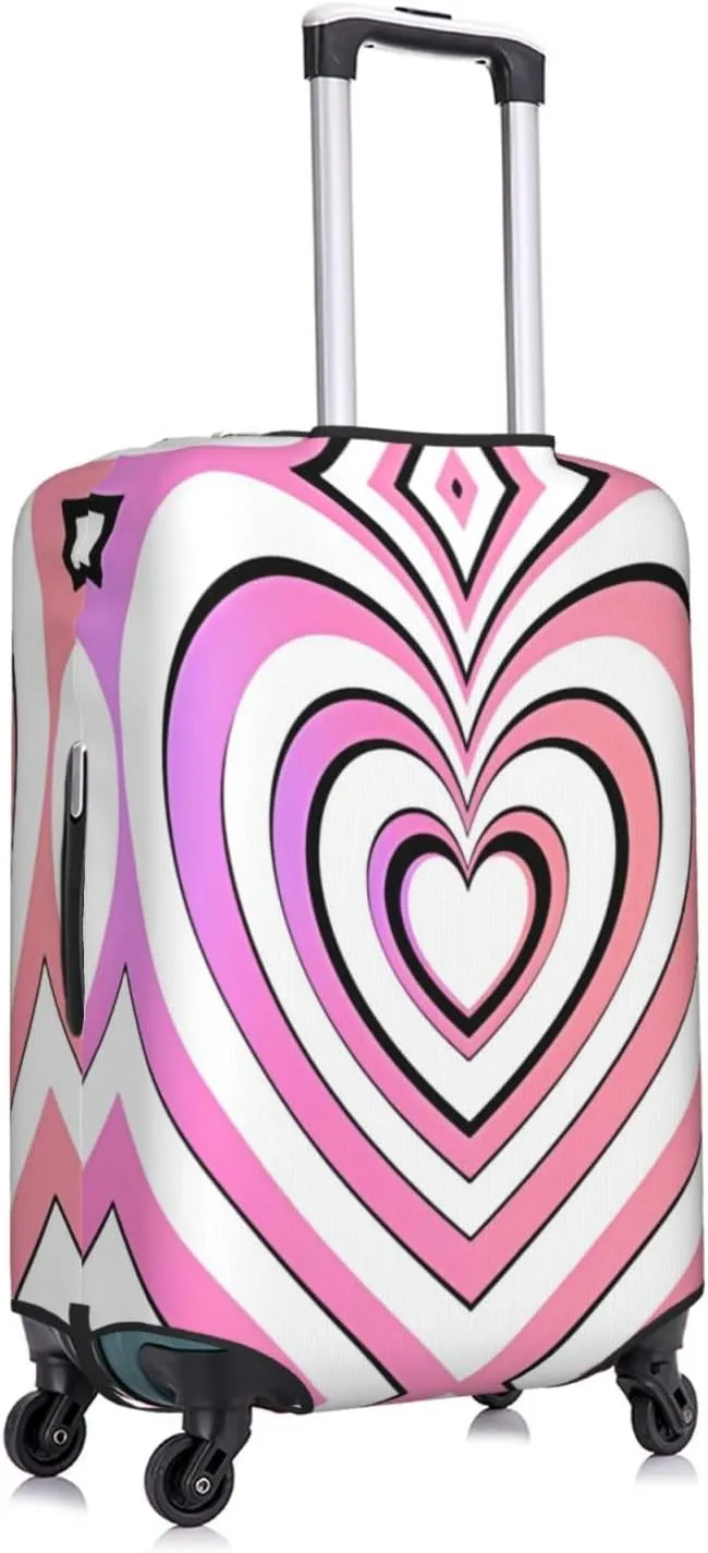 Travel Luggage Cover Suitcase Elastic Washable Sweet Love Heart 2 Suitcase Protector Bag,Spandex Double-Sided Baggage Covers,X-Large