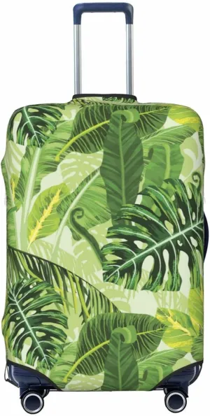 Travel Luggage Cover Suitcase Elastic Washable Tropical Palm Leaves Suitcase Protector Bag,Dust-Proof With Zipper Closure Baggage Covers,X-Large