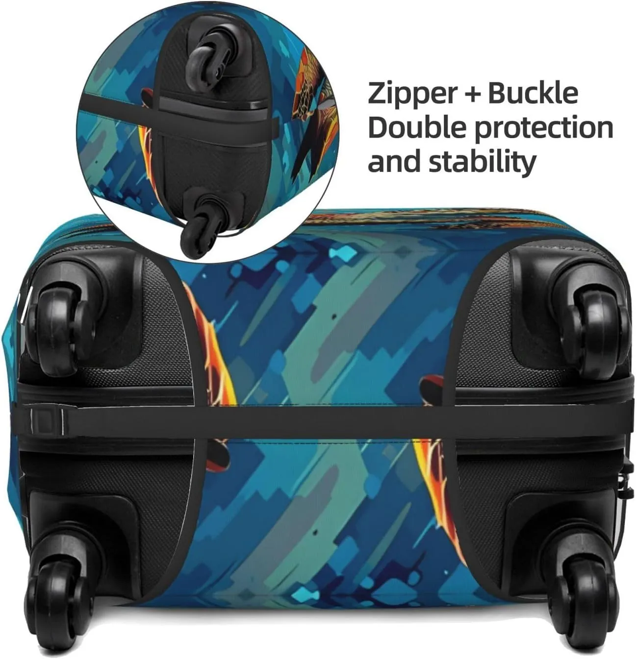 Travel Luggage Cover Suitcase Elastic Washable Turtle Suitcase Protector Bag,Spandex With Zipper Closure Baggage Covers,Medium