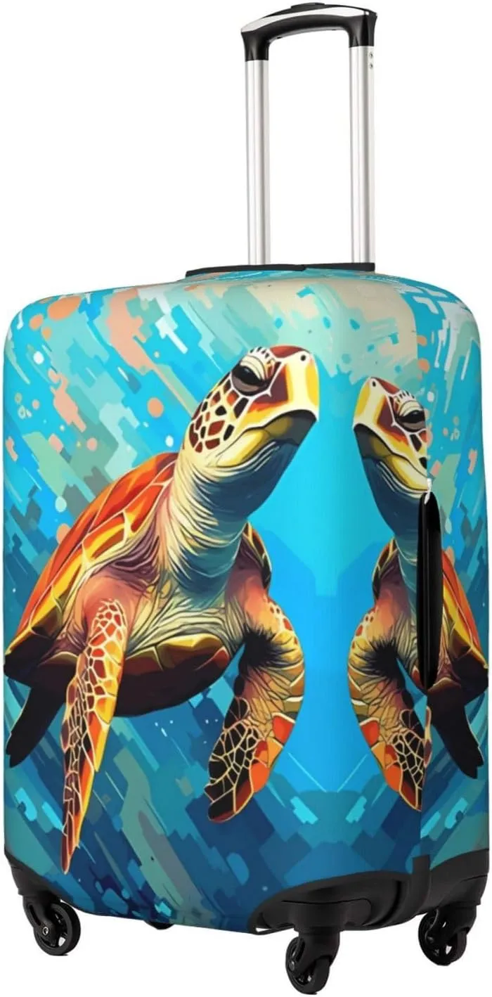 Travel Luggage Cover Suitcase Elastic Washable Turtle Suitcase Protector Bag,Spandex With Zipper Closure Baggage Covers,Medium