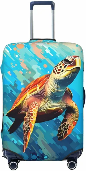 Travel Luggage Cover Suitcase Elastic Washable Turtle Suitcase Protector Bag,Spandex With Zipper Closure Baggage Covers,Medium