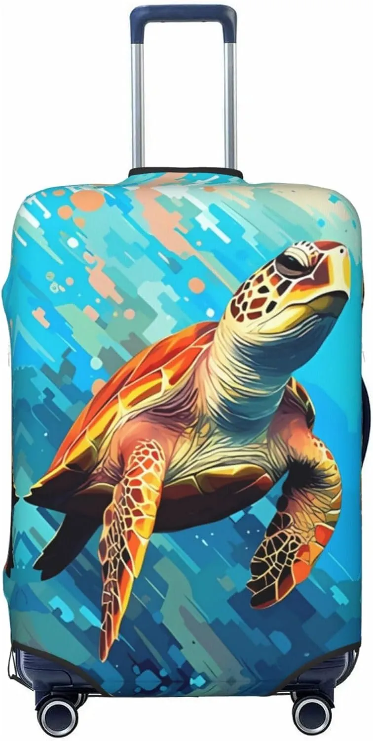 Travel Luggage Cover Suitcase Elastic Washable Turtle Suitcase Protector Bag,Spandex With Zipper Closure Baggage Covers,Medium