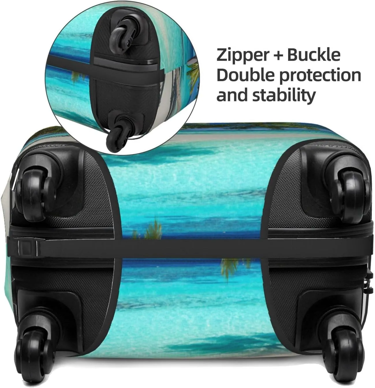 Travel Luggage Cover Suitcase Stretch Washable Beach Palm Tree Suitcase Protector Bag,Anti-Scratch With Zipper Closure Baggage Covers,Medium