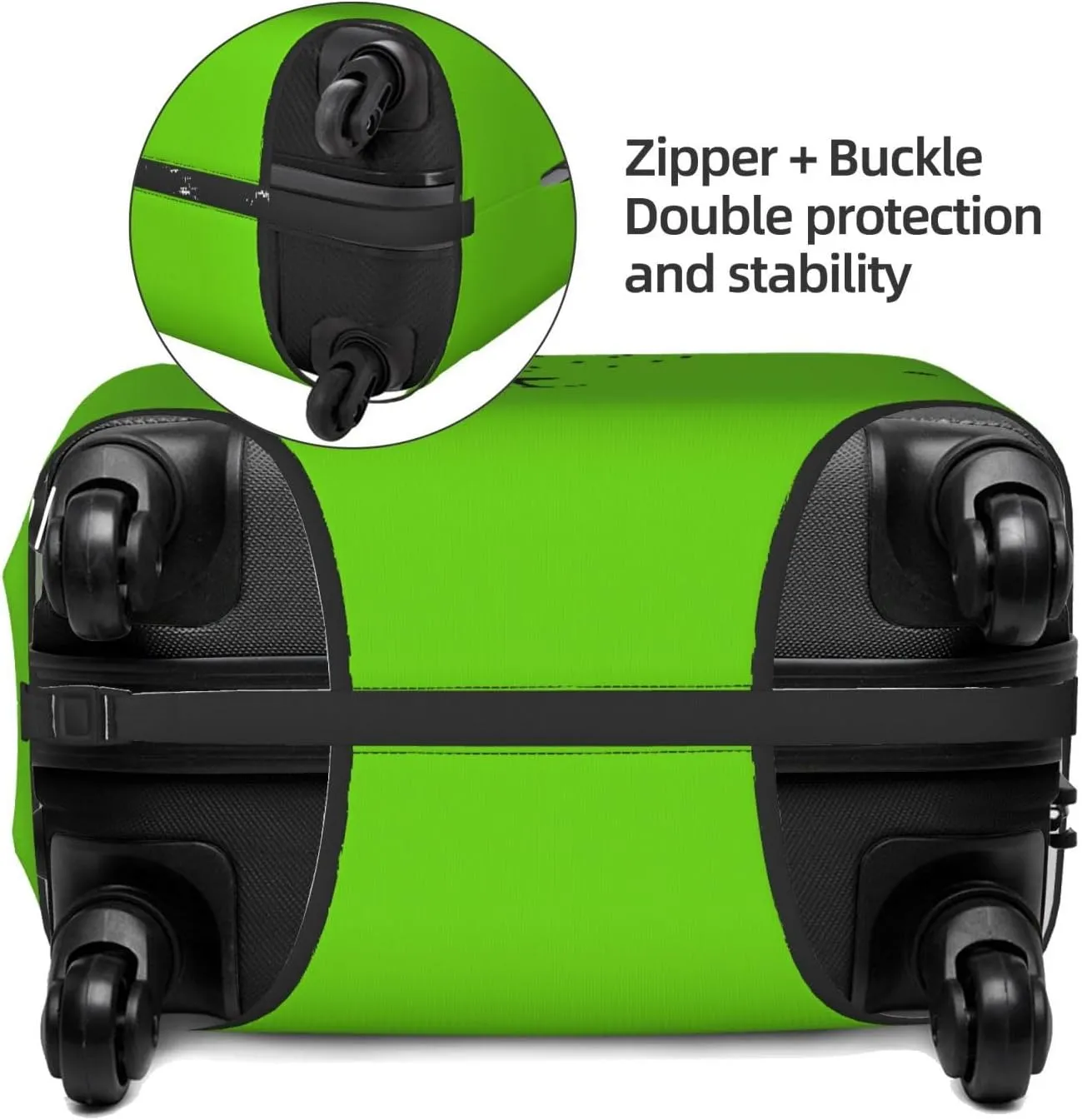 Travel Luggage Cover Suitcase Stretch Washable Bear Face Green Suitcase Protector Bag,Anti-Scratch Double-Sided Baggage Covers,X-Large