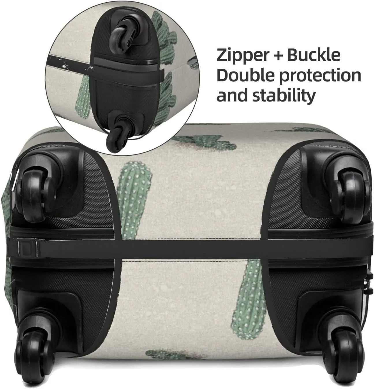 Travel Luggage Cover Suitcase Stretch Washable Cactus Desert Print Suitcase Protector Bag,Dust-Proof With Zipper Closure Baggage Covers,X-Large