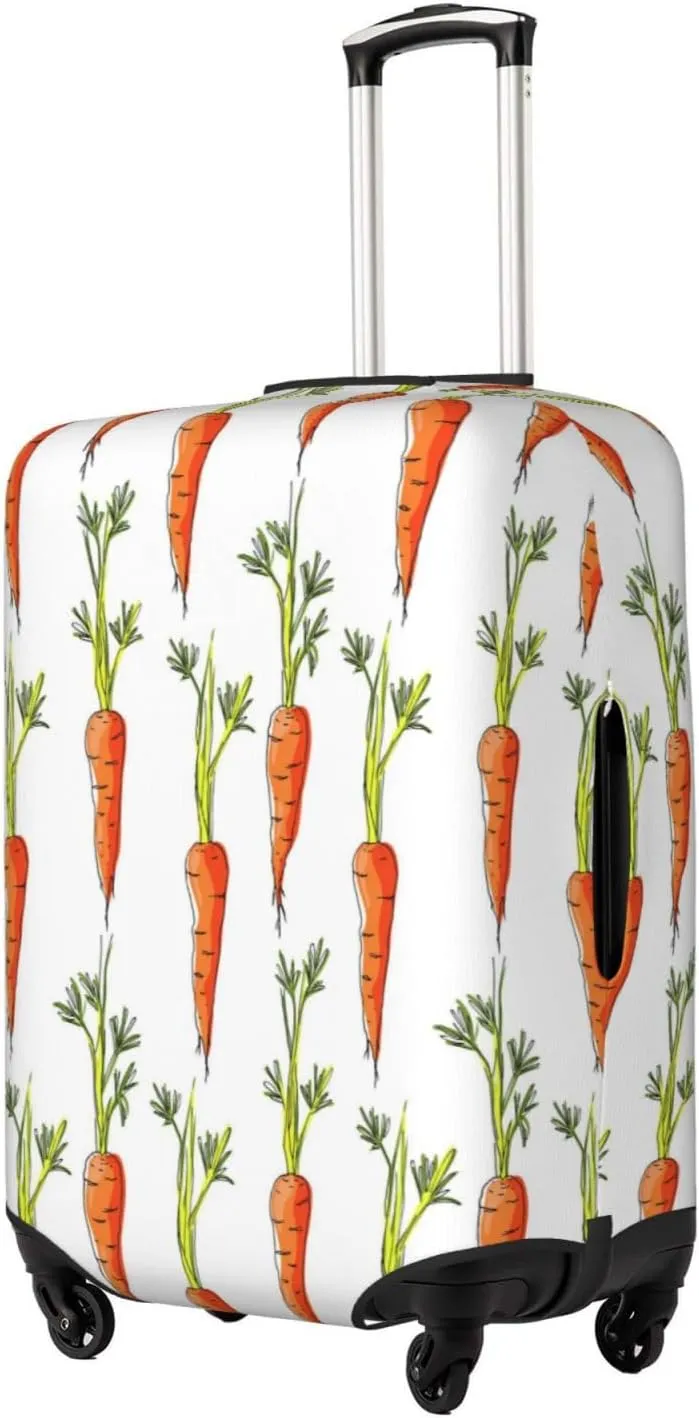 Travel Luggage Cover Suitcase Stretch Washable Carrots Vegetable Suitcase Protector Bag,Spandex Double-Sided Baggage Covers,X-Large