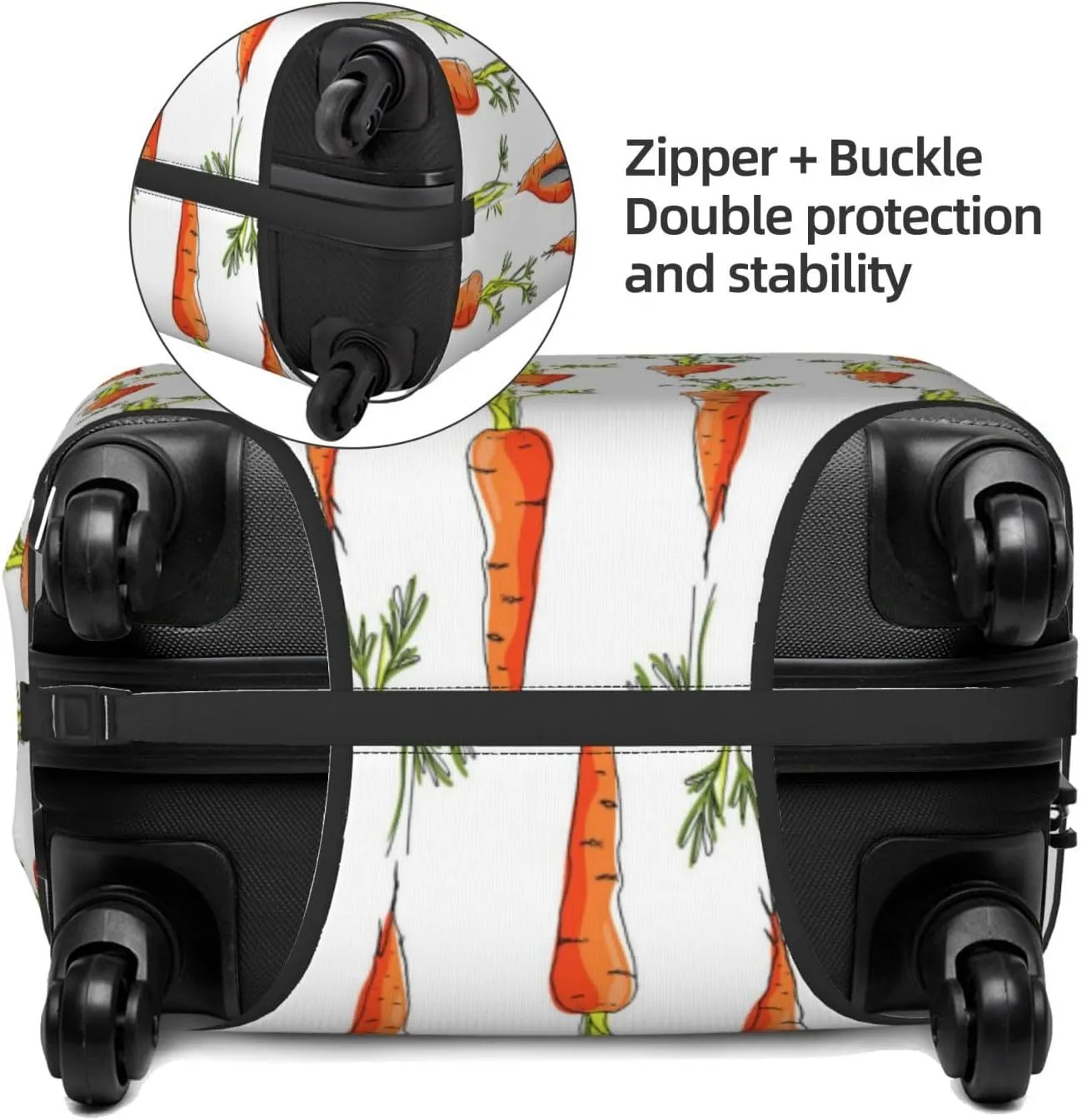 Travel Luggage Cover Suitcase Stretch Washable Carrots Vegetable Suitcase Protector Bag,Spandex Double-Sided Baggage Covers,X-Large