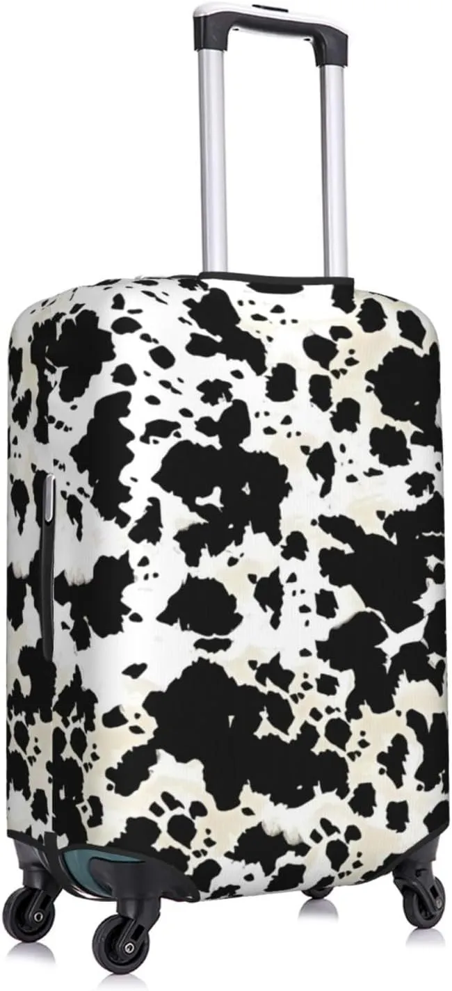 Travel Luggage Cover Suitcase Stretch Washable Cow Skin Print Suitcase Protector Bag,Spandex Double-Sided Baggage Covers,Large