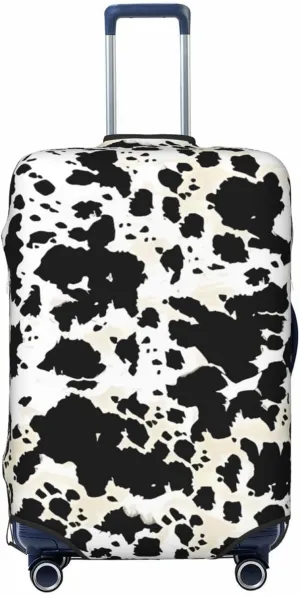Travel Luggage Cover Suitcase Stretch Washable Cow Skin Print Suitcase Protector Bag,Spandex Double-Sided Baggage Covers,Large