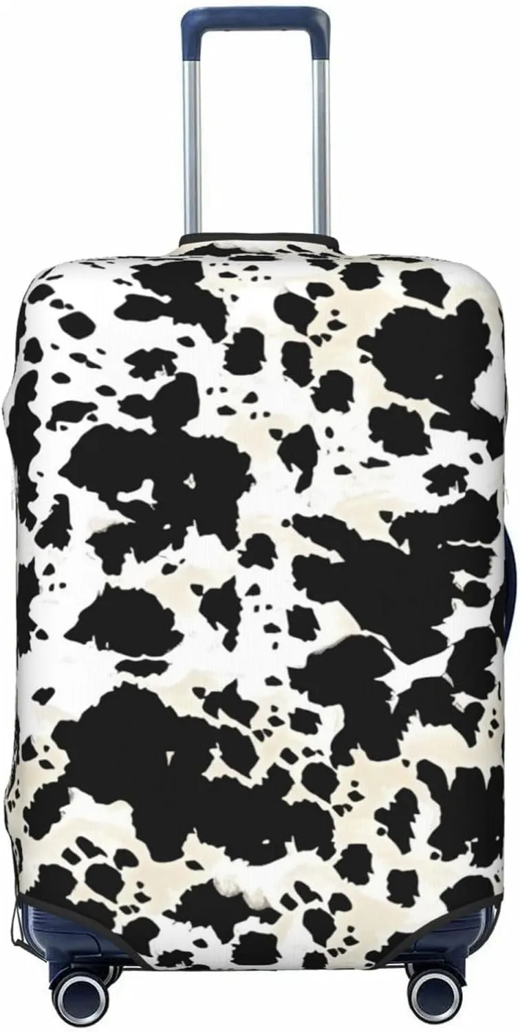 Travel Luggage Cover Suitcase Stretch Washable Cow Skin Print Suitcase Protector Bag,Spandex Double-Sided Baggage Covers,Large
