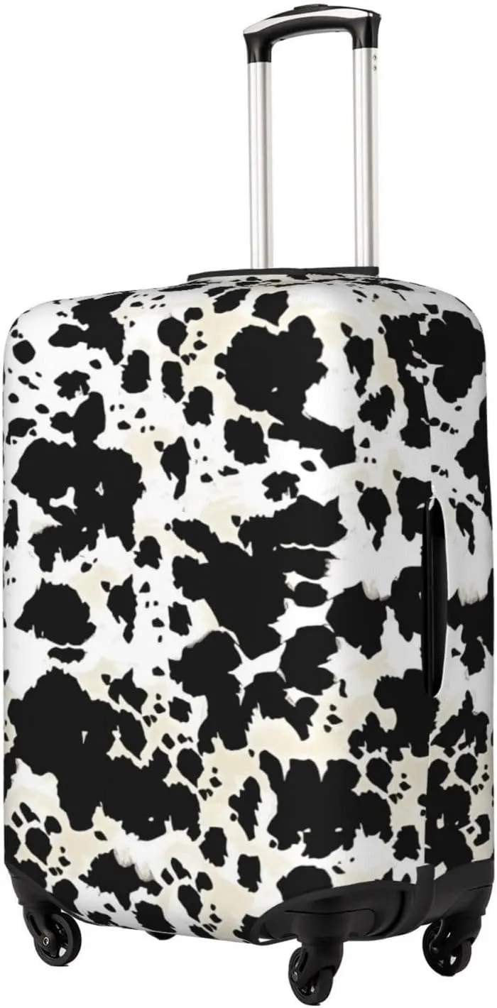Travel Luggage Cover Suitcase Stretch Washable Cow Skin Print Suitcase Protector Bag,Spandex Double-Sided Baggage Covers,Large