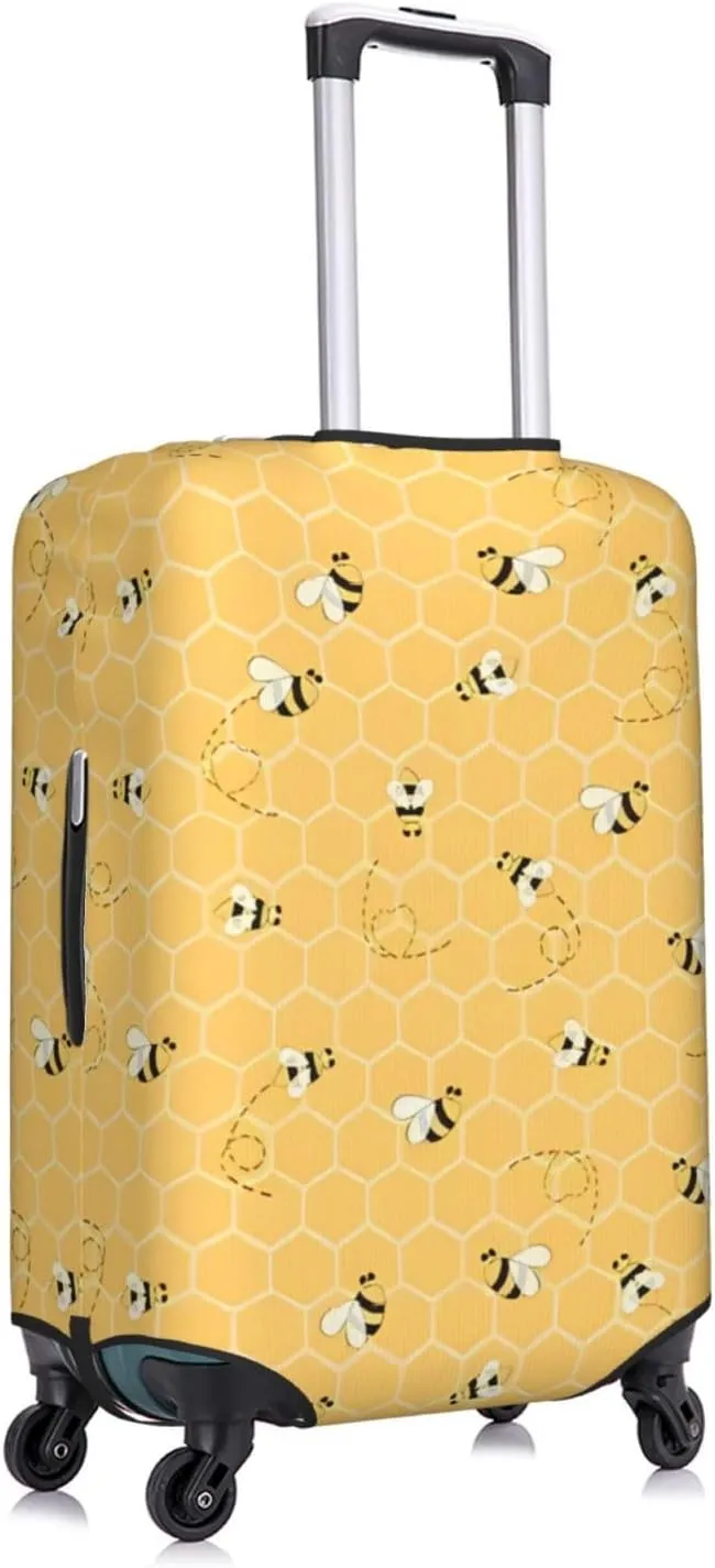 Travel Luggage Cover Suitcase Stretch Washable Cute Animal Bee Suitcase Protector Bag,Spandex Double-Sided Baggage Covers,X-Large