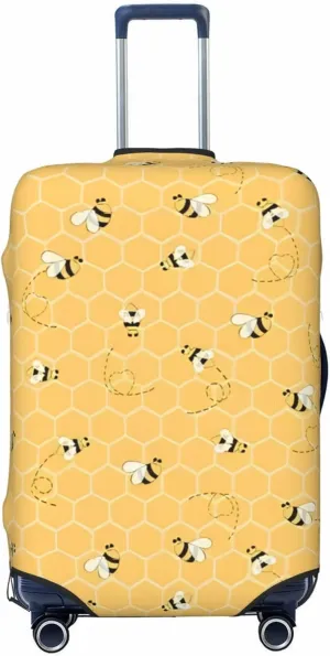 Travel Luggage Cover Suitcase Stretch Washable Cute Animal Bee Suitcase Protector Bag,Spandex Double-Sided Baggage Covers,X-Large