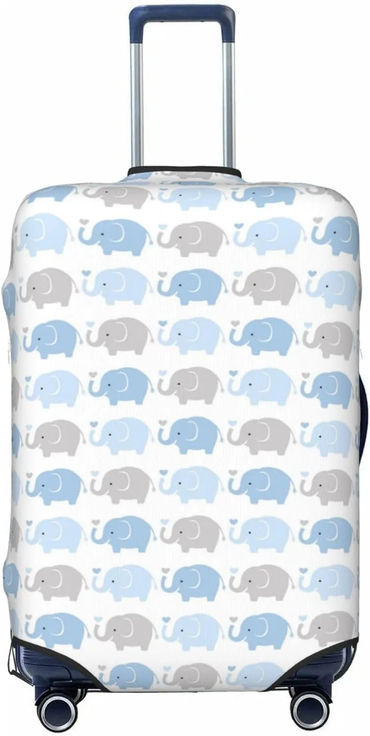 Travel Luggage Cover Suitcase Stretch Washable Cute Baby Elephants Suitcase Protector Bag,Anti-Scratch Double-Sided Baggage Covers,Large