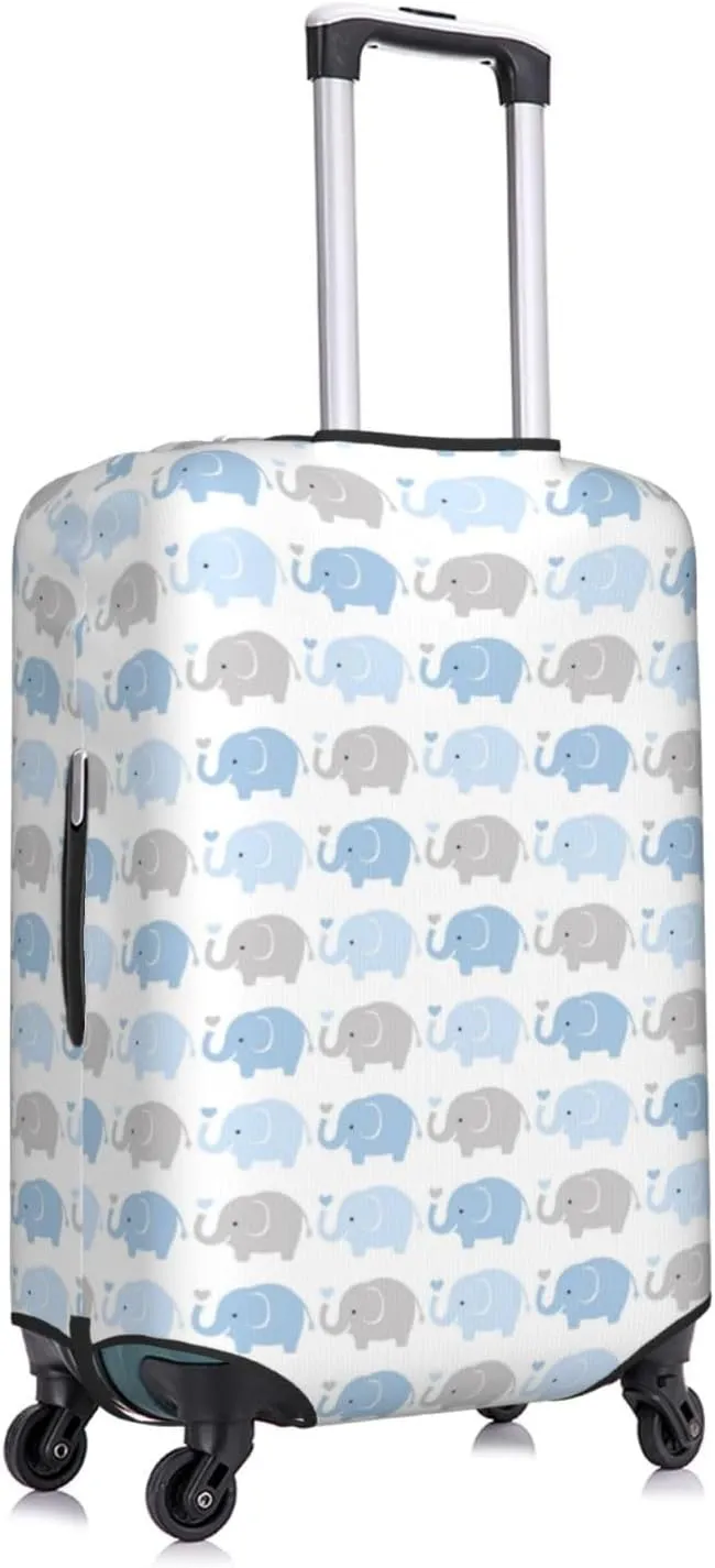 Travel Luggage Cover Suitcase Stretch Washable Cute Baby Elephants Suitcase Protector Bag,Anti-Scratch Double-Sided Baggage Covers,Large