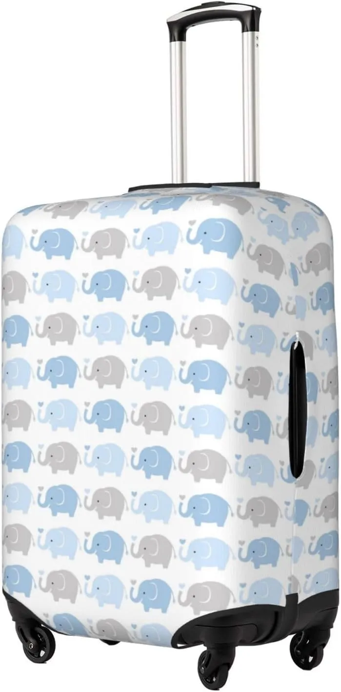 Travel Luggage Cover Suitcase Stretch Washable Cute Baby Elephants Suitcase Protector Bag,Anti-Scratch Double-Sided Baggage Covers,Large