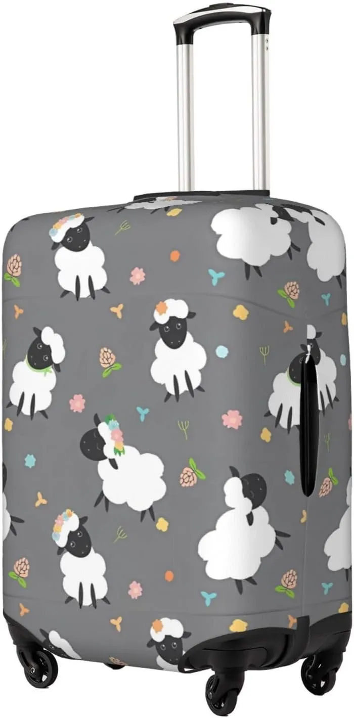 Travel Luggage Cover Suitcase Stretch Washable Cute Funny Sheeps Suitcase Protector Bag,Dust-Proof Double-Sided Baggage Covers For Kid Adult,X-Large