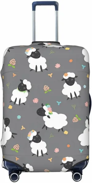 Travel Luggage Cover Suitcase Stretch Washable Cute Funny Sheeps Suitcase Protector Bag,Dust-Proof Double-Sided Baggage Covers For Kid Adult,X-Large