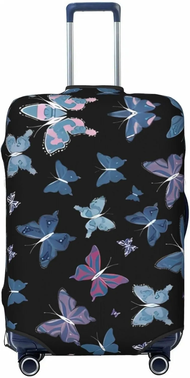 Travel Luggage Cover Suitcase Stretch Washable Exotic Butterflies Suitcase Protector Bag,Dust-Proof Double-Sided Baggage Covers,X-Large