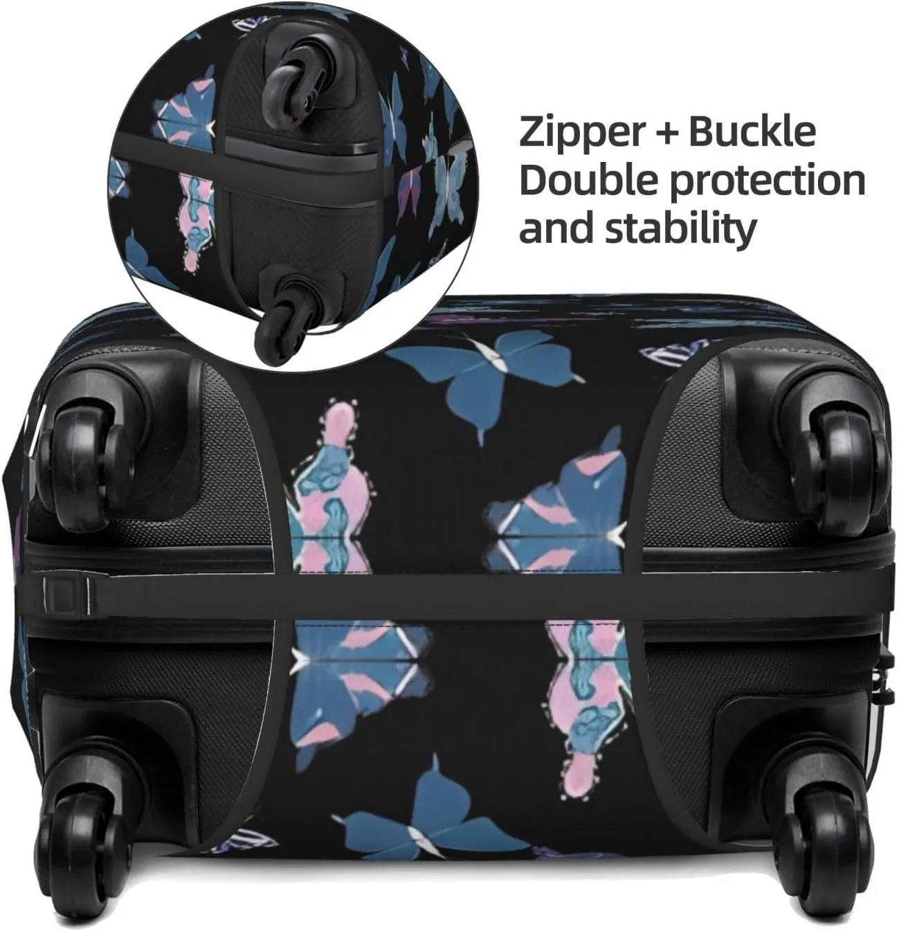 Travel Luggage Cover Suitcase Stretch Washable Exotic Butterflies Suitcase Protector Bag,Dust-Proof Double-Sided Baggage Covers,X-Large
