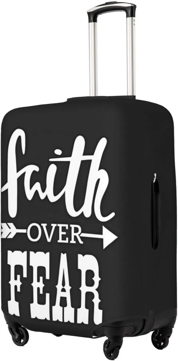 Travel Luggage Cover Suitcase Stretch Washable Faith Over Fear 2 Suitcase Protector Bag,Spandex With Zipper Closure Baggage Covers,X-Large