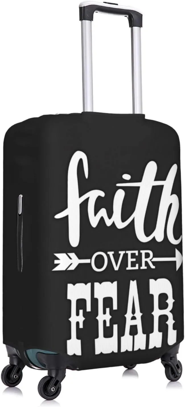 Travel Luggage Cover Suitcase Stretch Washable Faith Over Fear 2 Suitcase Protector Bag,Spandex With Zipper Closure Baggage Covers,X-Large