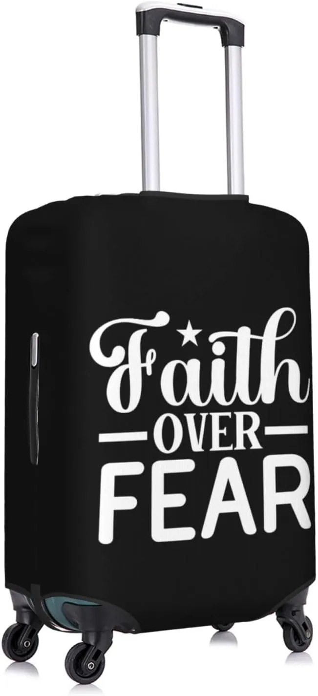 Travel Luggage Cover Suitcase Stretch Washable Faith Over Fear Suitcase Protector Bag,Dust-Proof Double-Sided Baggage Covers For Kid Adult,Medium