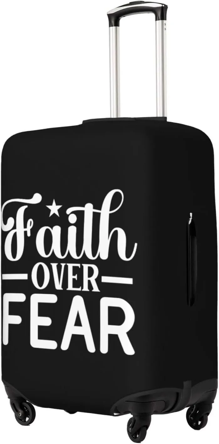 Travel Luggage Cover Suitcase Stretch Washable Faith Over Fear Suitcase Protector Bag,Dust-Proof Double-Sided Baggage Covers For Kid Adult,Medium