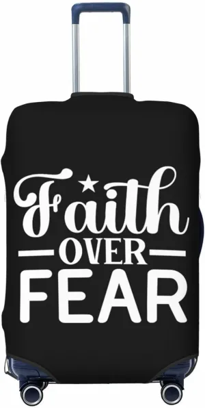 Travel Luggage Cover Suitcase Stretch Washable Faith Over Fear Suitcase Protector Bag,Dust-Proof Double-Sided Baggage Covers For Kid Adult,Medium