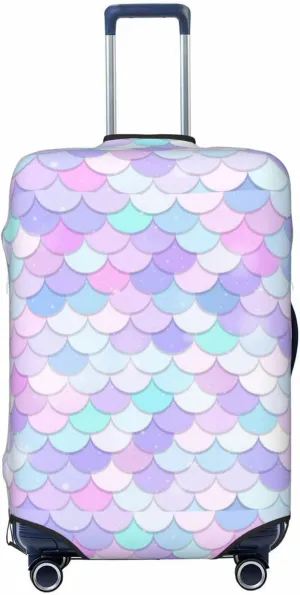 Travel Luggage Cover Suitcase Stretch Washable Pastel Mermaid Scales Suitcase Protector Bag,Dust-Proof With Zipper Closure Baggage Covers,Large