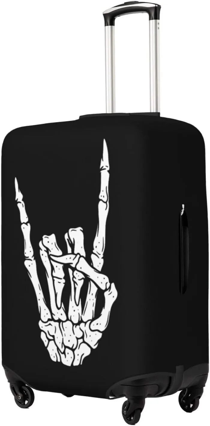 Travel Luggage Cover Suitcase Stretch Washable Skeleton Hand Suitcase Protector Bag,Dust-Proof With Zipper Closure Baggage Covers For Kid Adult,Large