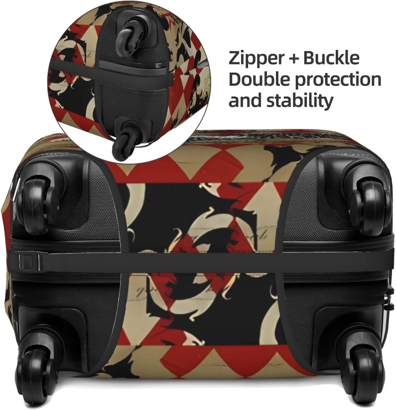 Travel Luggage Cover Suitcase Stretch Washable Vintage Rooster Chicken Farm Suitcase Protector Bag,Spandex Double-Sided Baggage Covers,X-Large