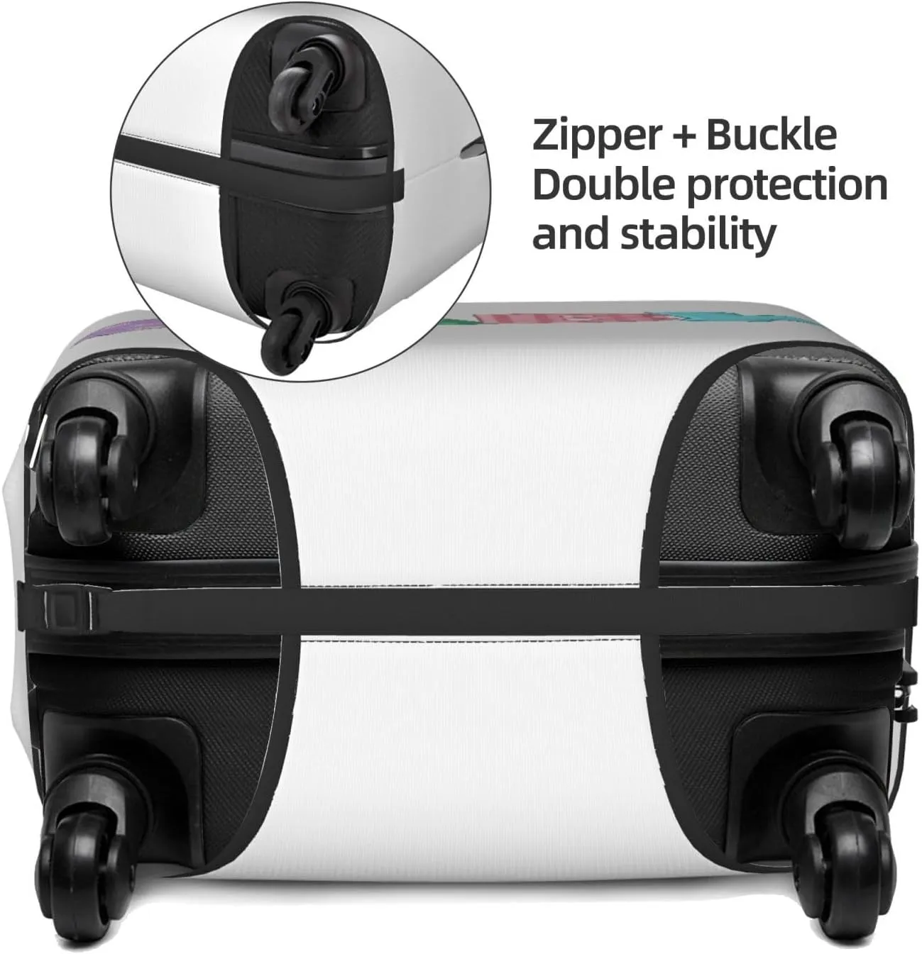 Travel Luggage Cover Suitcase Stretch Washable Word Baby Suitcase Protector Bag,Anti-Scratch With Zipper Closure Baggage Covers,Large