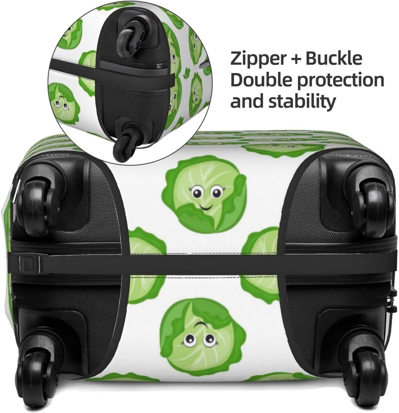 Travel Luggages Cover - Bright Cabbage Cute Eyes Funny Cute Suitcase Covers For Luggage, Funny Luggage Protector Suit Case Cover Fits 18-32 Inch, Not Included Luggage