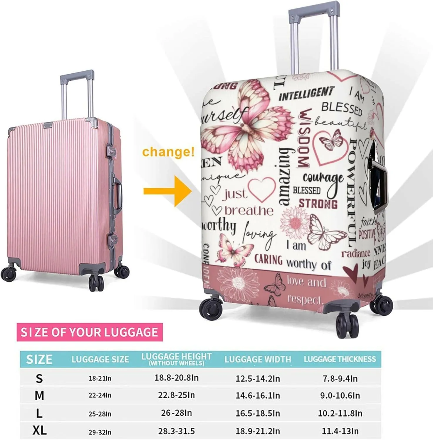 Travel Suitcase Protector African American Girl Elastic Protective Washable Luggage Cover With Concealed Zipper Suitable For 18-32 Inch(S (for 18-21 inch luggage))