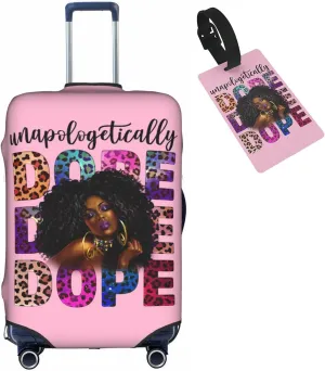 Travel Suitcase Protector African American Girl Elastic Protective Washable Luggage Cover With Concealed Zipper Suitable For 18-32 Inch(S (for 18-21 inch luggage))