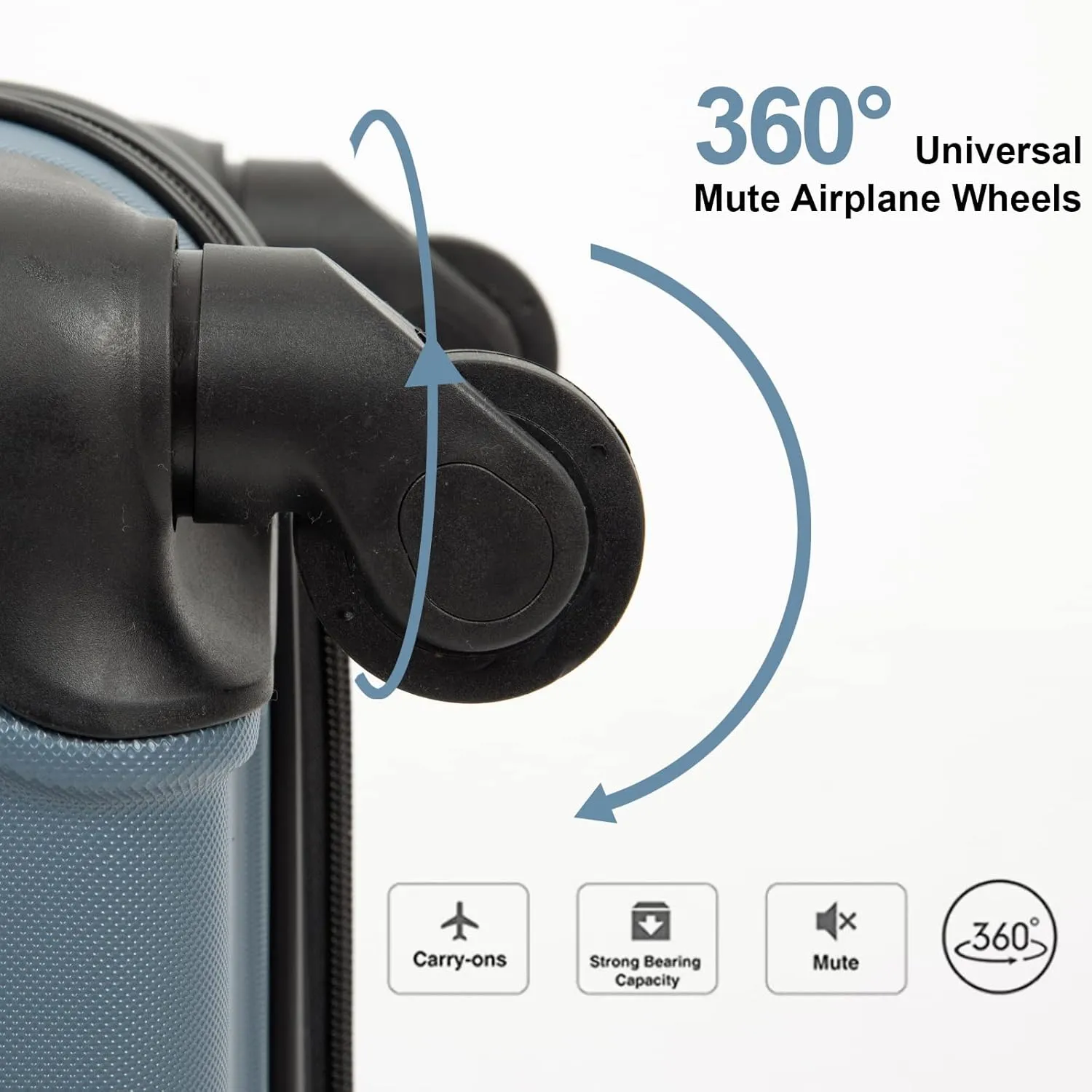 Travelhouse suitcases set 3-Piece Hardshell Luggage Set with Spinner Wheels & TSA Locks PP suitcases luggage (Blue, 3-Piece Set (20/24/28))
