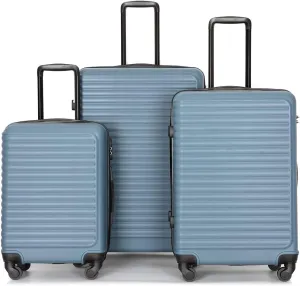 Travelhouse suitcases set 3-Piece Hardshell Luggage Set with Spinner Wheels & TSA Locks PP suitcases luggage (Blue, 3-Piece Set (20/24/28))