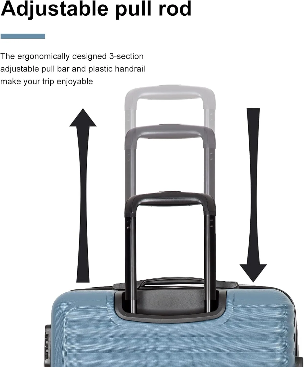 Travelhouse suitcases set 3-Piece Hardshell Luggage Set with Spinner Wheels & TSA Locks PP suitcases luggage (Blue, 3-Piece Set (20/24/28))